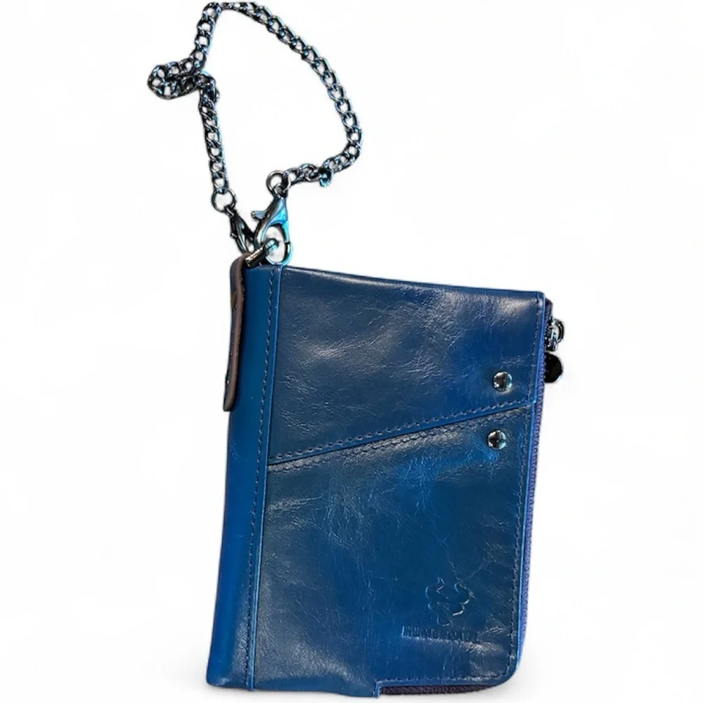HUMERPAUL Leather Bifold Wallet with RFID Chain Protection, Practical Functional